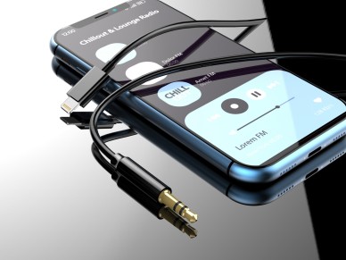 Techancy Lightning to 3.5mm AUX Cable TL7327, length 1m, ideal for car audio, home audio and headpho