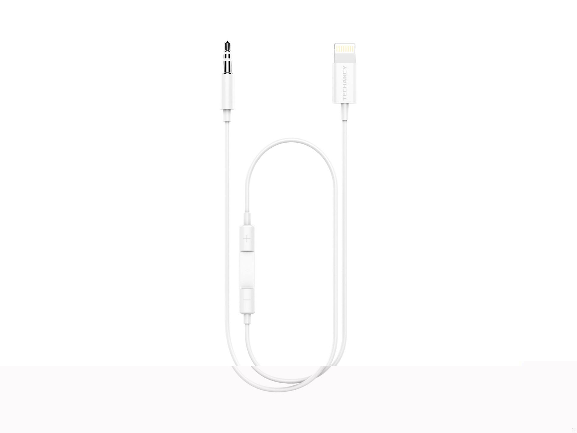 Techancy Aux Audio Cable Connector Cable White KQ2611, IP8-14 For 3.5 Mm, Car/Stereo/Phone/Etc.