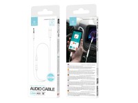 Techancy Aux Audio Cable Connector Cable White KQ2611, IP8-14 For 3.5 Mm, Car/Stereo/Phone/Etc.