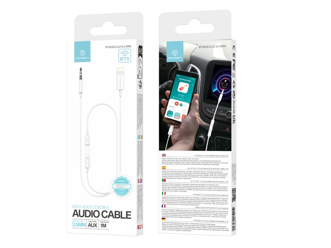Techancy White 20W Charger TA2802 with PD and QC3.0 Support and 1m White USB-C Cable