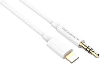 Cable auxiliar de audio para automóvil Techancy KQ2602, para iPhone 8/X/11-14 a 3,5 mm, 1 metro