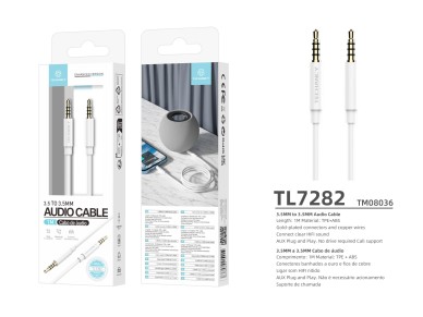 Techancy Cabo de �udio de 3,5MM da TL7282, 1 metro, Plug and Play, para est�reo de carro, est�reo, c