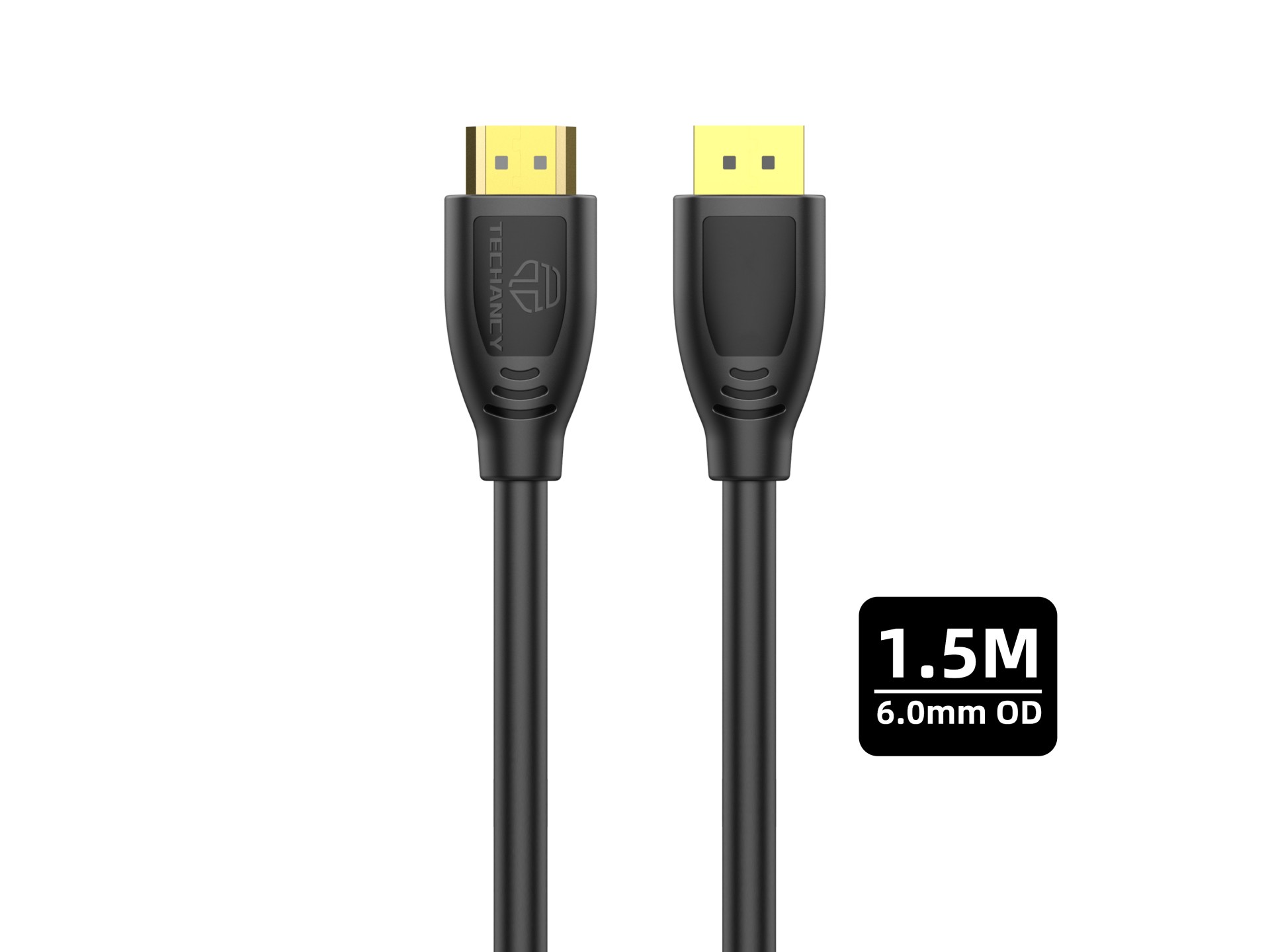 Techancy Cabo Hdtv De Alta Velocidade TL7265, 1,5m, Ecrã Hd 1080p Para Televisores, Computadores, P