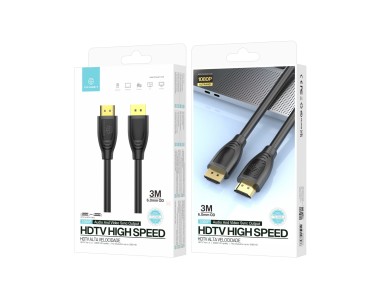 Techancy High Speed HDTV Cable TL7265, 3m, 1080p HD Screen for Televisions, Computers, Projectors an