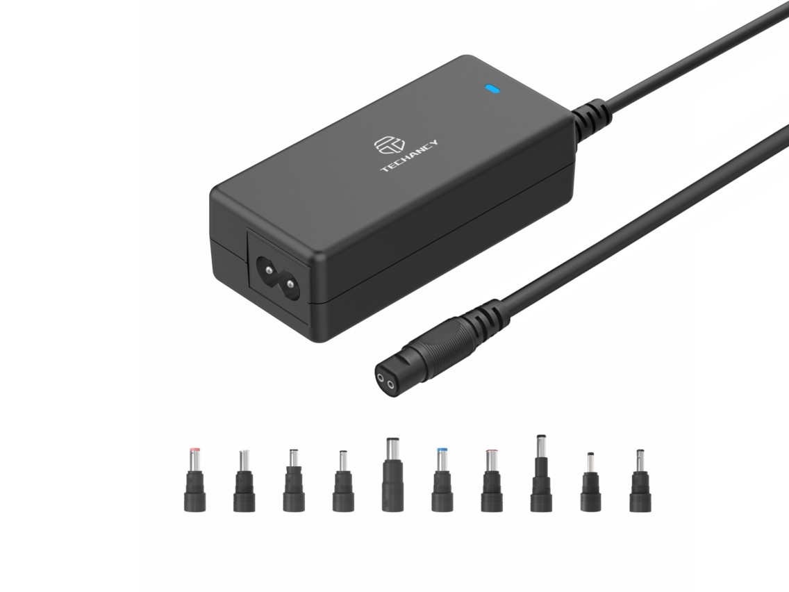 Techancy TL7344 Universal Power Adapter for Laptops, with 70W Power, 10 Connectors and Overcurrent a