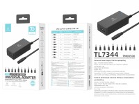 Techancy TL7344 Universal Power Adapter for Laptops, with 70W Power, 10 Connectors and Overcurrent a Techancy TL7344 Universal Power Adapter for Laptops, with 70W Power, 10 Connectors and Overcurrent a