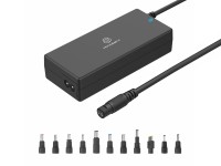 Techancy TL7344 Universal Power Adapter for Laptops, with 120W Power, 11 Connectors and Overcurrent 