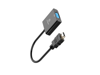 Techancy TL7325 HD Video Converter, HDMI to VGA Interface, Supports 1080p HD Resolution, Black
