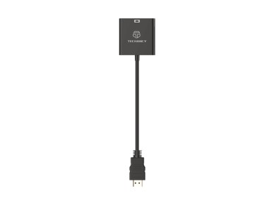 Techancy TL7325 HD Video Converter, HDMI to VGA Interface, Supports 1080p HD Resolution, Black