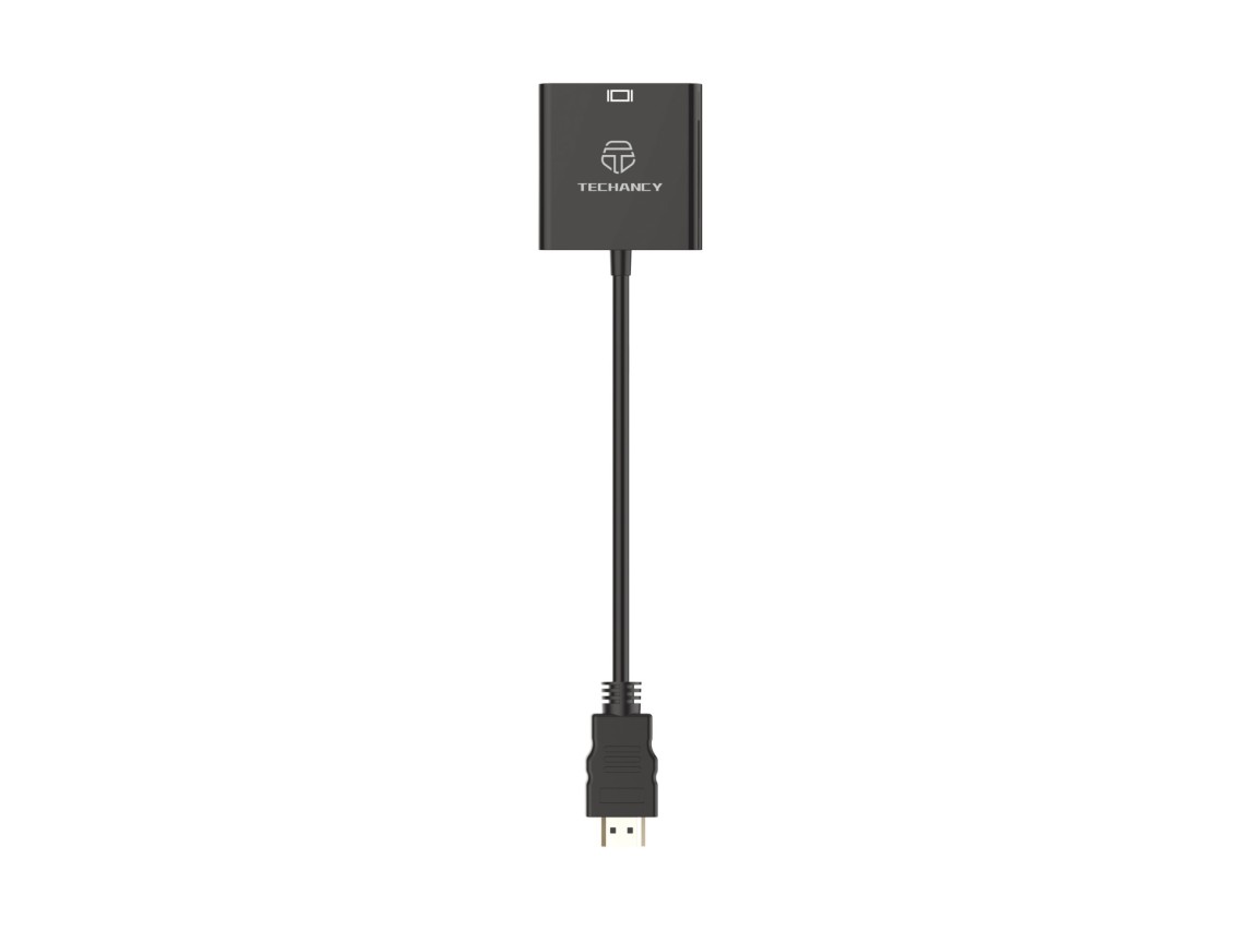 Techancy Conversor De Vídeo Hd TL7325, Interface Hdmi Para Vga, Suporta Resolução Hd 1080p, Preto