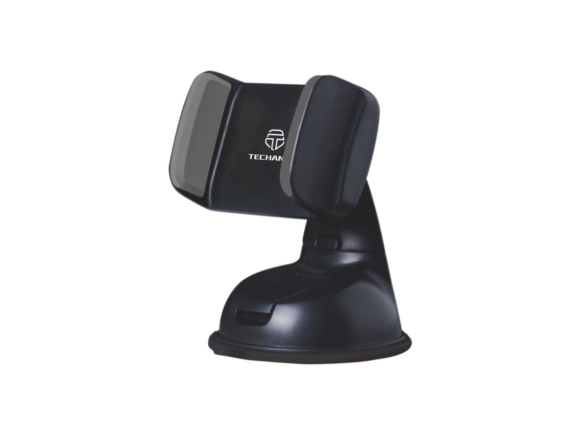 Techancy Suporte Para Telemóvel Para Automóvel Preto Ti2187, Ventosa Potente Em Silicone, Braço Elás