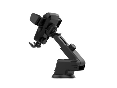 Soporte para teléfono con ventosa para coche Techancy Ti2188, negro/plateado, bloqueo de un toq