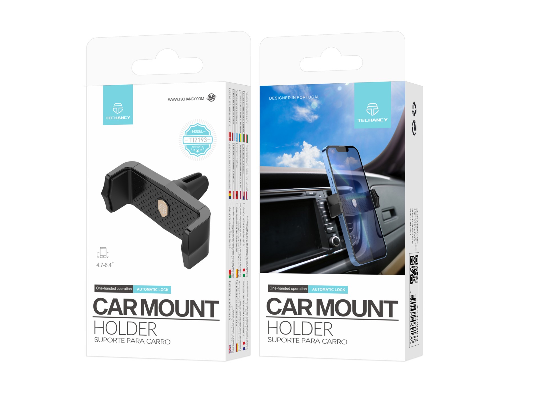 Techancy Ti2193 Car Phone Holder, Compatible with All Sizes, Easy Assembly, Does Not Block Ventilati