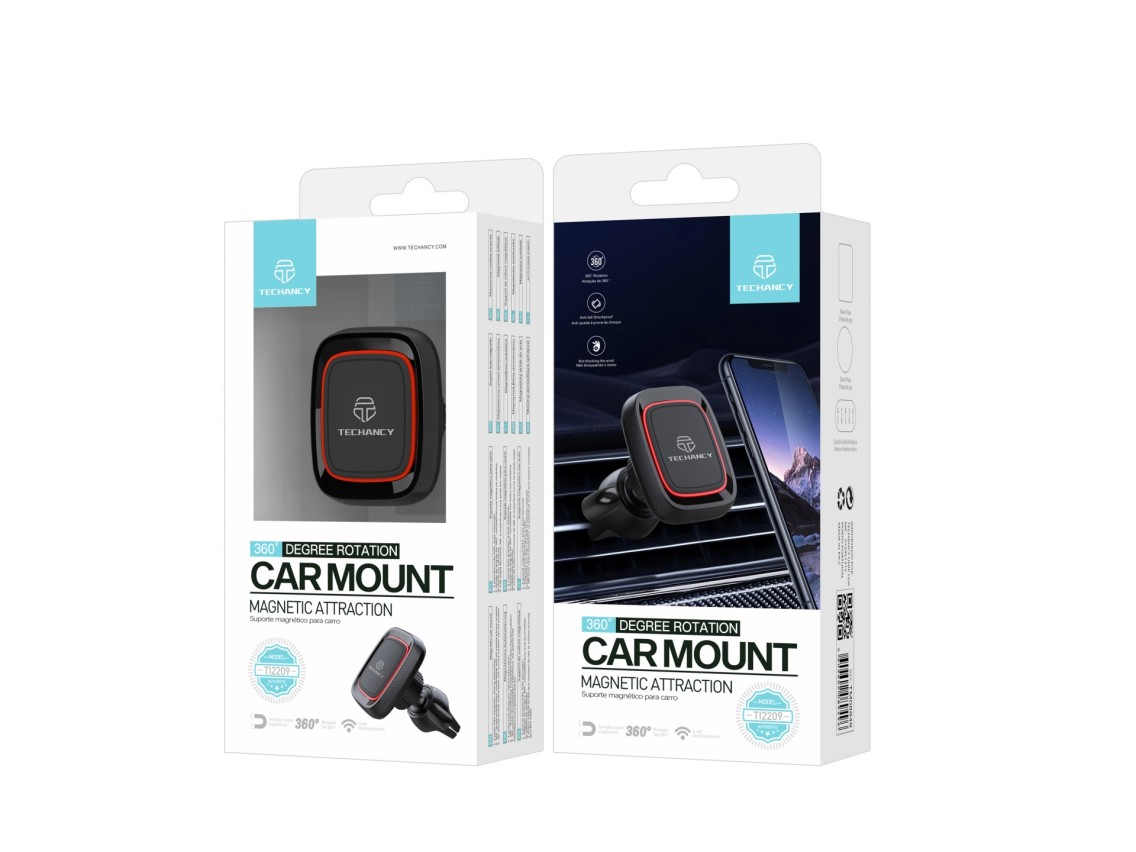 Soporte magnético para teléfono de coche Techancy Ti2209, con gran capacidad de adsorción magnética.