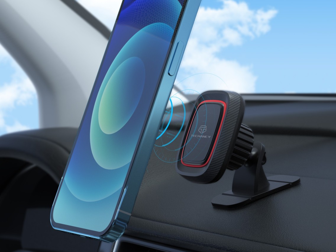 Soporte magnético para teléfono de coche Techancy Ti2285, con gran capacidad de adsorción magnética.