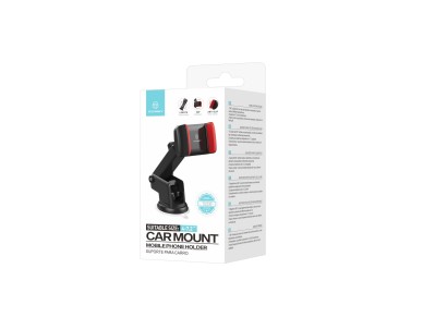 Techancy Car Phone Holder Black+Red Ti2230, Retractable Stand, Non-Slip Suction Cup, 4-7.2 Inches