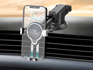 Techancy Ti2231 Car Phone Holder, Adjustable Suction Cup Base, Telescopic Length, 360 Rotation Techancy Ti2231 Car Phone Holder, Adjustable Suction Cup Base, Telescopic Length, 360 Rotation