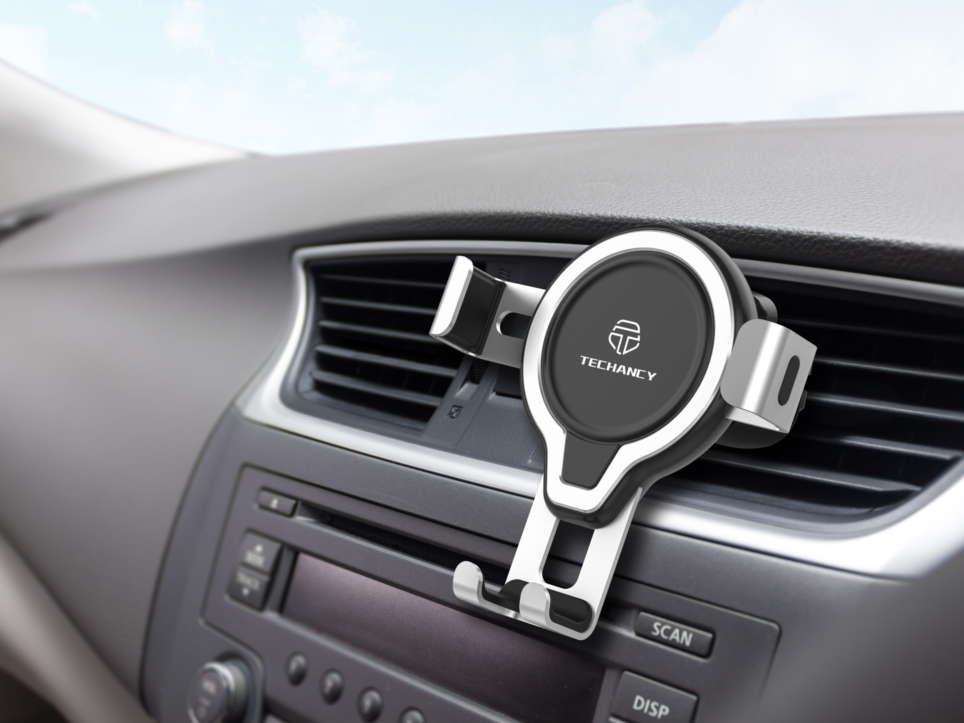 Techancy Suporte de Carro TI2232 , Rotação 360°, Suporte Estável, Compatível com Telemóveis 4.7-6.8