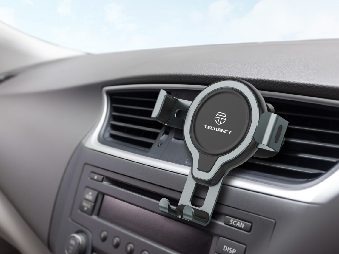 Techancy Suporte de Carro TI2232 , Rotação 360°, Suporte Estável, Compatível com Telemóveis 4.7-6.8