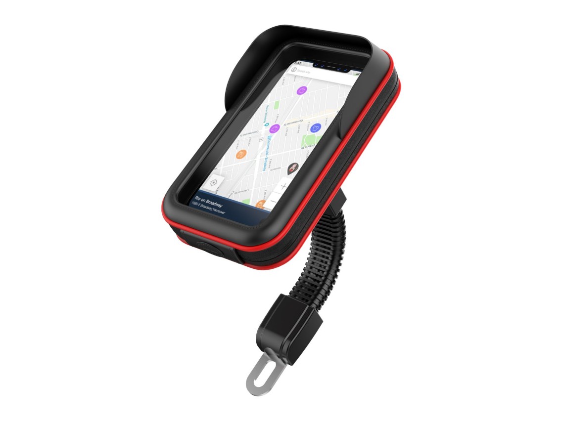 Techancy Motorcycle Phone Holder with Waterproof Function Black+Red Ti2261, Universal Motorcycle Mir
