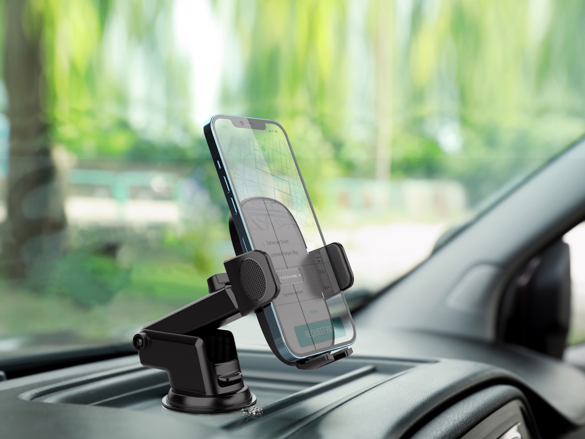 Techancy Suporte Para Telemóvel Para Automóvel Ti2271, Ajustável A Diferentes Telemóveis, Abertura E