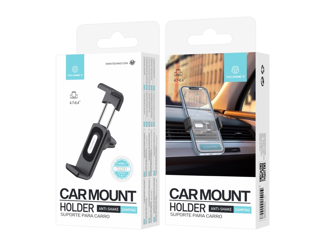 Techancy Suporte Para Telemóvel Para Automóvel Ti2281, Material Abs De Alta Resistência, Adequado Pa