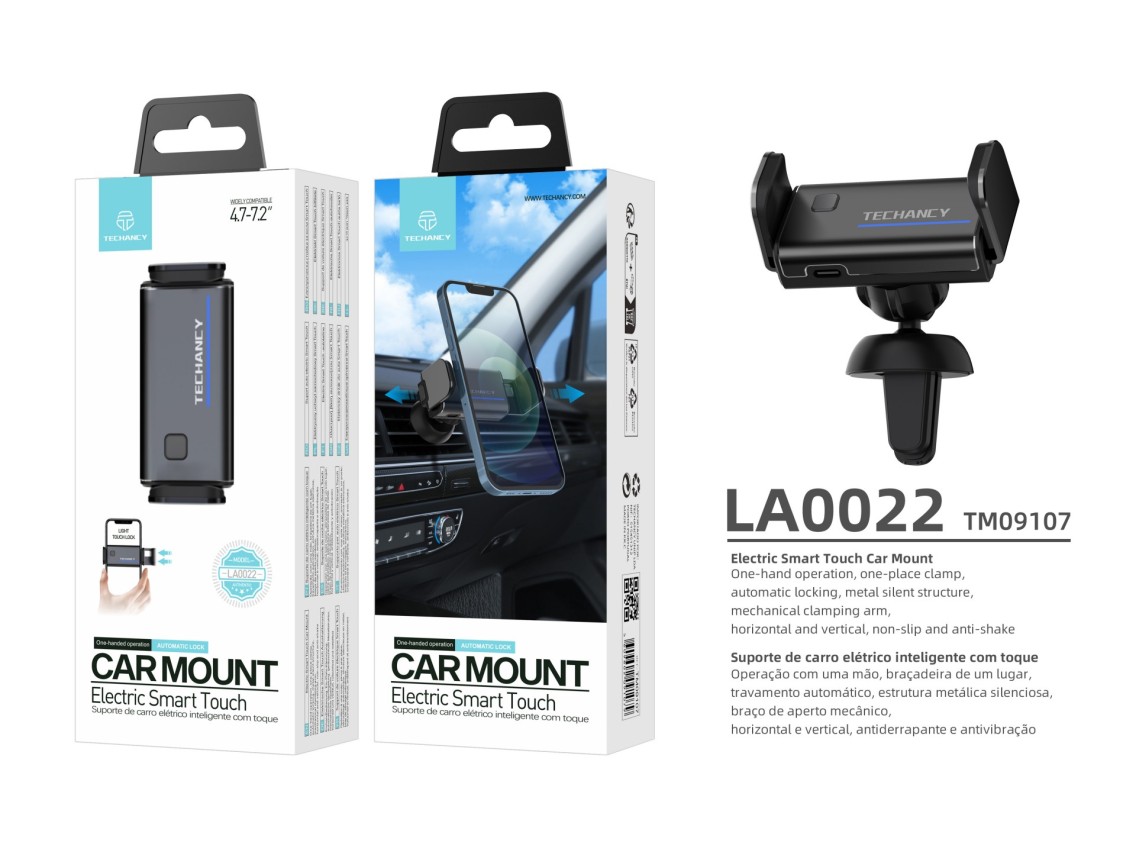 Techancy Suporte Para Veículo Elétrico Preto LA0022, Abertura E Fecho Por Toque Inteligente, Bloque