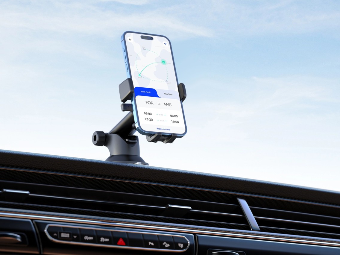 Techancy Ti2295 Car Phone Holder, High Strength ABS Material, 4-6.8 Inch Mobile Phone