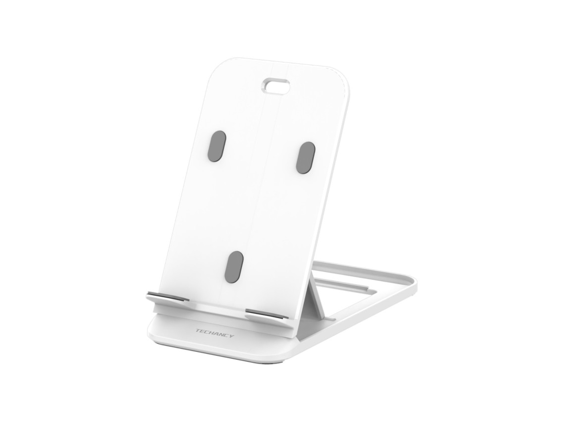 Techancy Suporte Para Telemóvel De Secretária Branco Ti2297, Design Dobrável Para Dispositivos Móvei