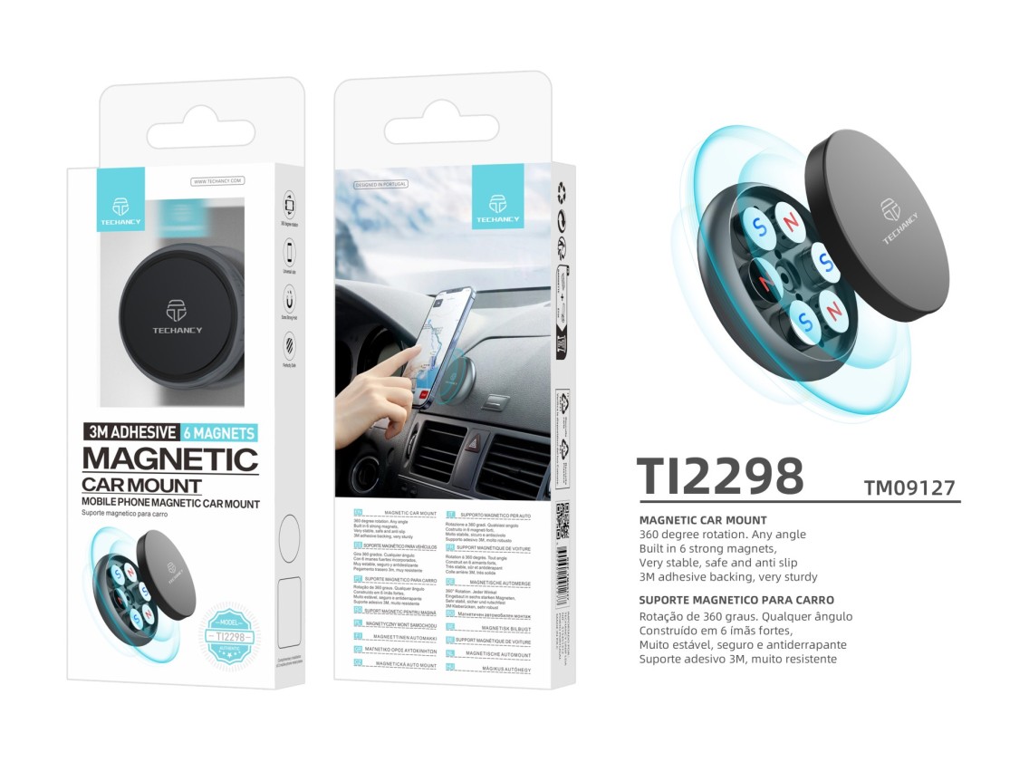 Techancy Suporte Magnético Para Telemóvel De Automóvel Ti2298, Adesão Firme, Forte Adsorção Magnétic