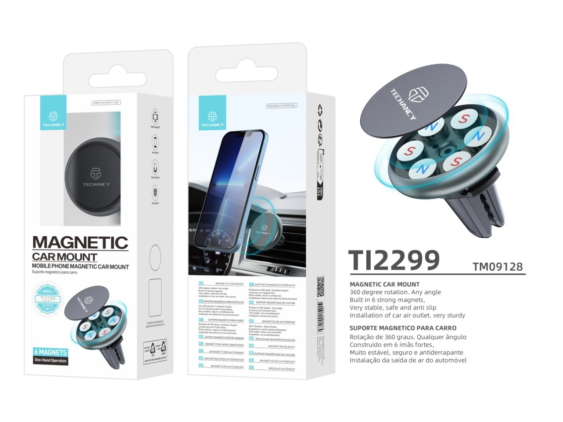 Techancy Suporte Magnético Para Telemóvel Ti2299, Ventilação De Ar Para Automóvel, Forte Magnético E