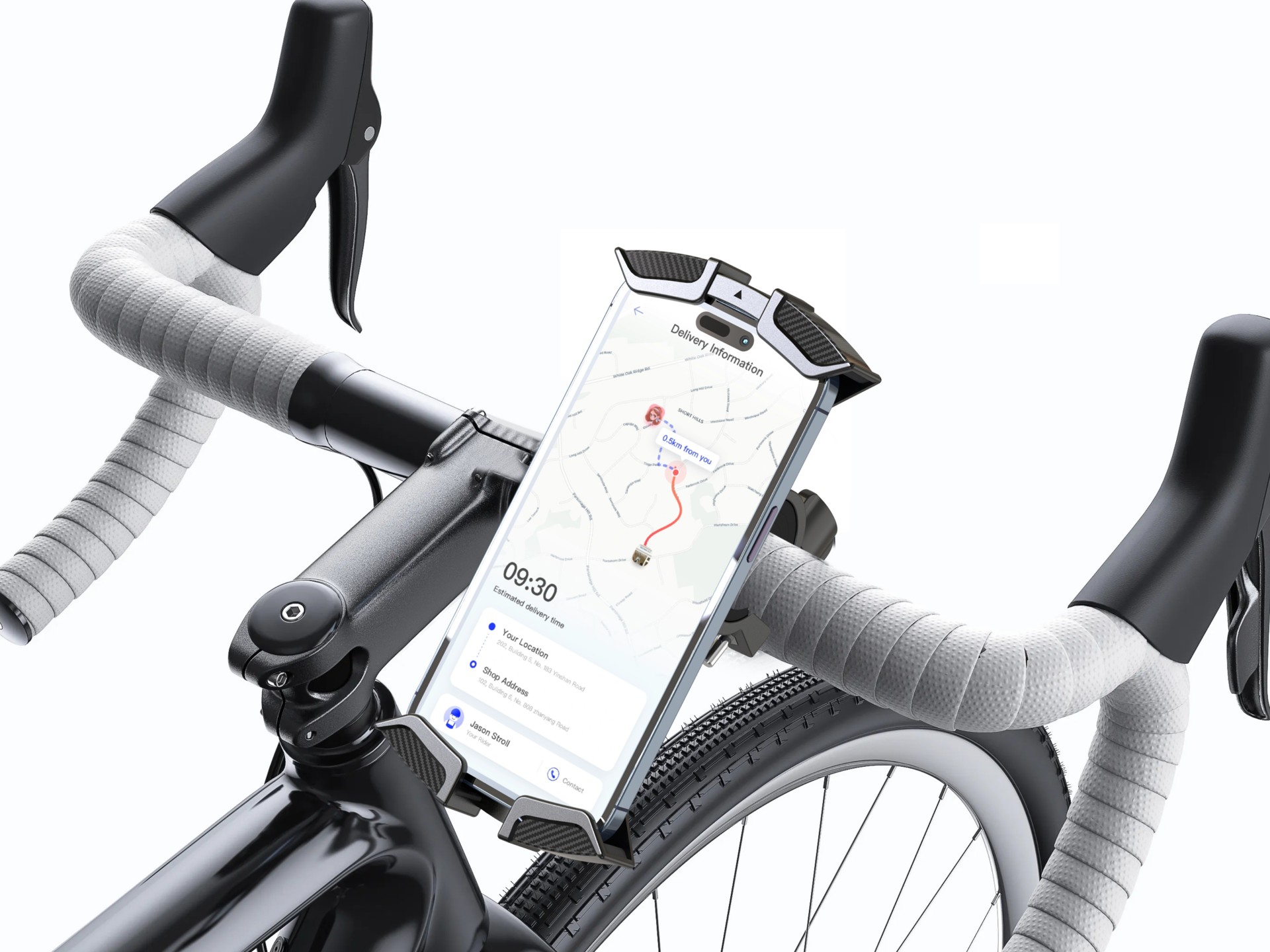 Ti2304 Bicycle Phone Holder, 4.7-6.8 Inch, Handlebar Mounted, Stable and Does Not Shake