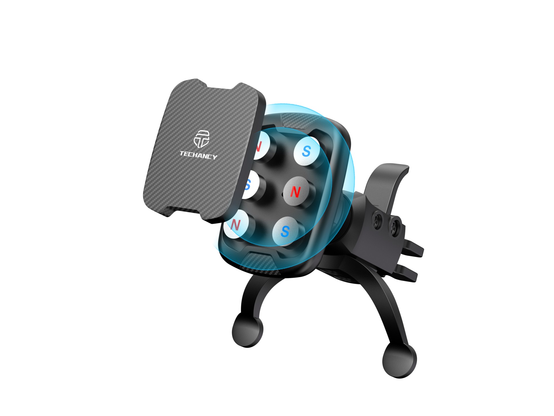 Techancy Suporte Magnético Para Telemóvel Para Automóvel Ti2307, Suporte Para Rotação De 360 Graus,
