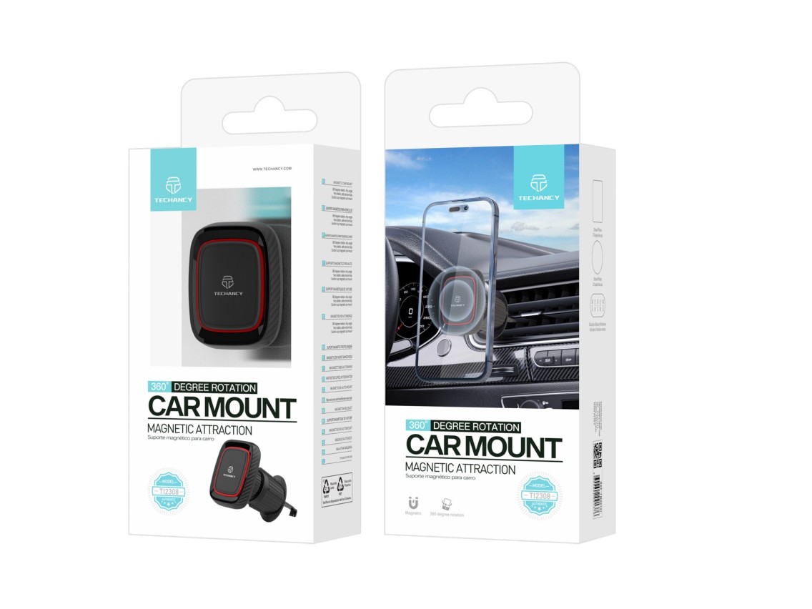 Techancy Suporte Magnético Para Telemóvel Para Automóvel Ti2308, Suporte Para Telemóvel Com Uma Mão,