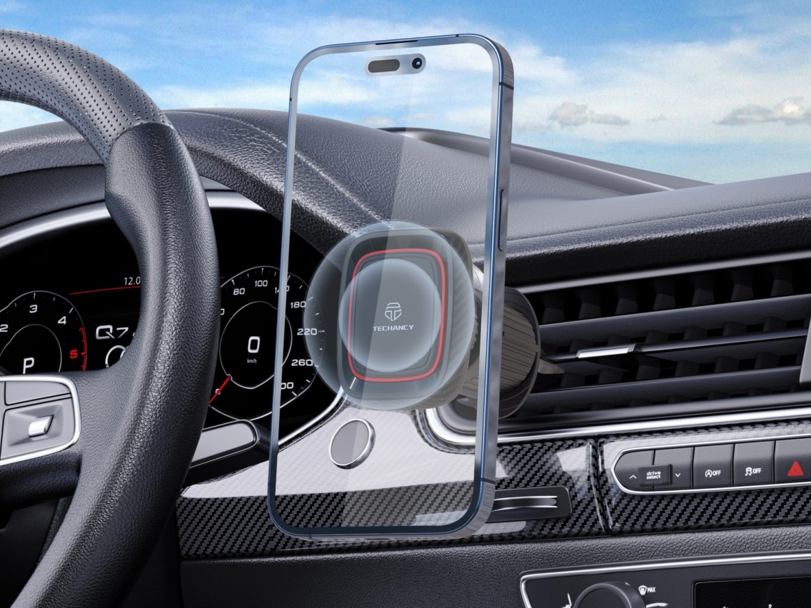 Techancy Suporte Magnético Para Telemóvel Para Automóvel Ti2308, Suporte Para Telemóvel Com Uma Mão,