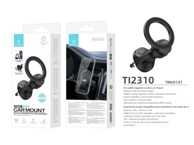 Techancy Suporte Magn�tico Para Autom�vel Com Magsafe Preto Ti2310, Fixa��o Magn�tica Compat�vel Com