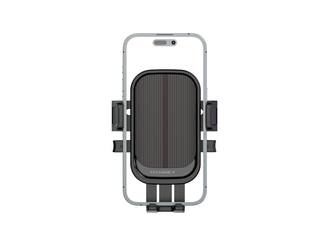Techancy Ti2318 Car Phone Holder Black, 4.0-7.2 Inch, Suction Cup Mount, One-Touch Lock