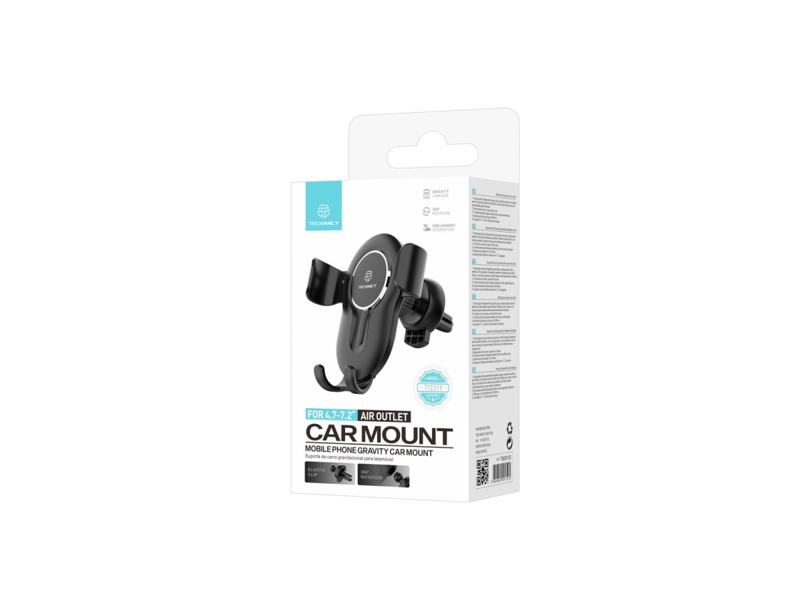 Techancy Suporte De Telemóvel Para Automóvel TI2319,Auto Grip Suporte Para Telemóveis De 4,7 - 7,2 -