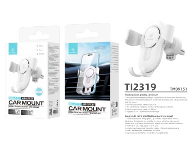 Techancy Gravity Car Mount for Cell Phones 4.5 - 6.7' TI2290, Adjustable Viewing Angle, Black Techancy Gravity Car Mount for Cell Phones 4.5 - 6.7' TI2290, Adjustable Viewing Angle, Black