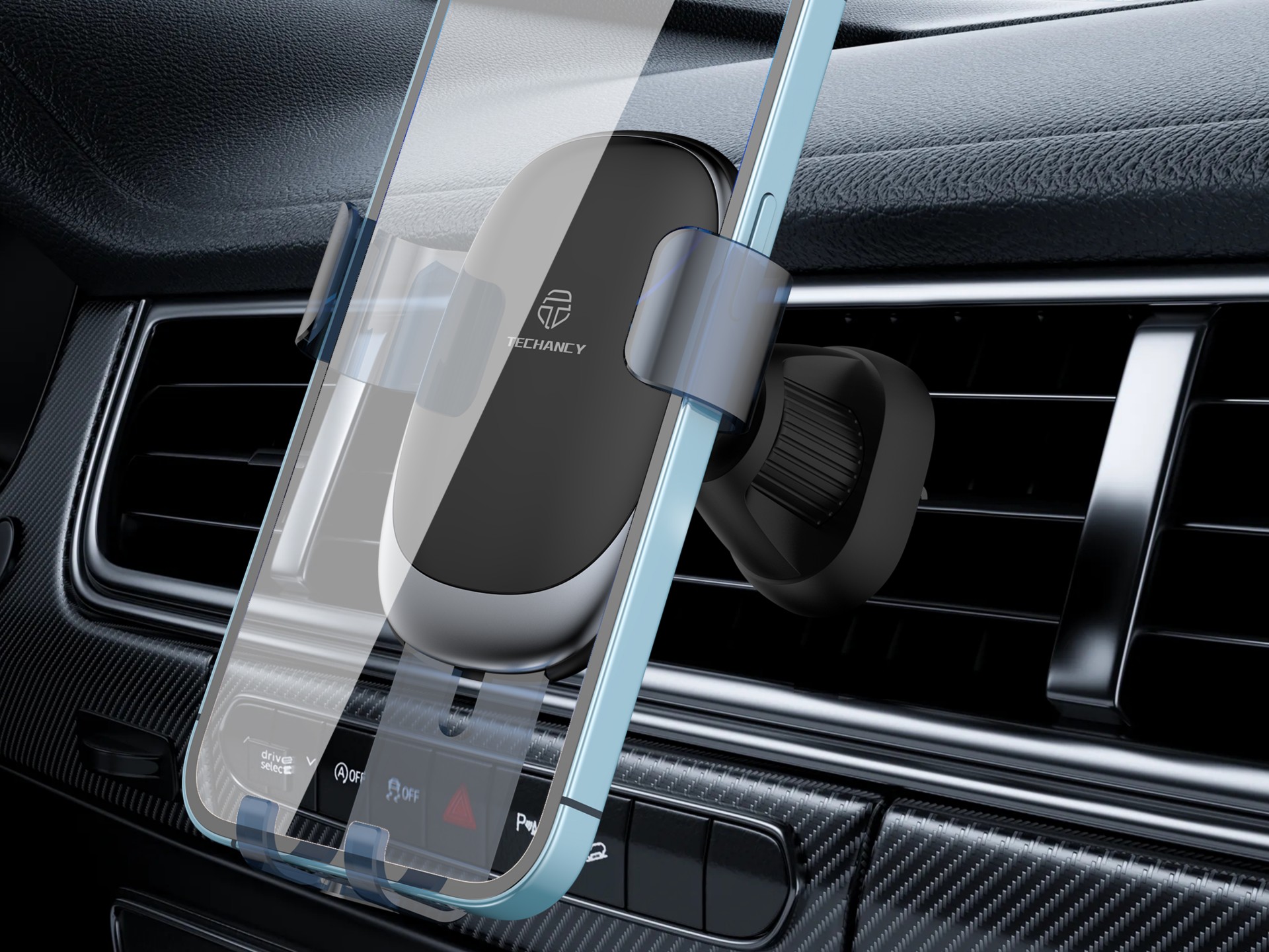 Techancy Suporte Gravitacional Para Automóvel Para Telemóveis 4,7 - 7.2 TI2320, Ângulo De Visualizaç