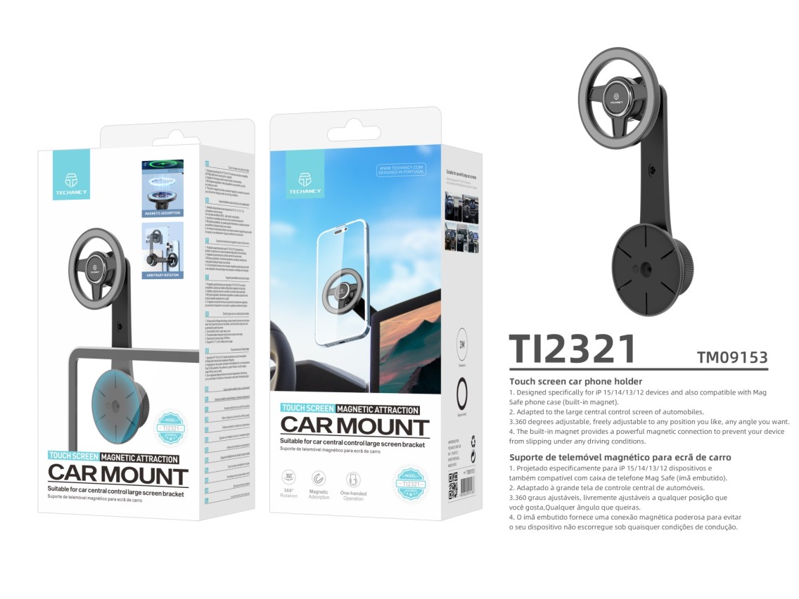 Techancy Suporte Magnético Para Telemóvel Para Automóvel TI2321 Para Ip 12-16 E Acessórios Mag Safe,