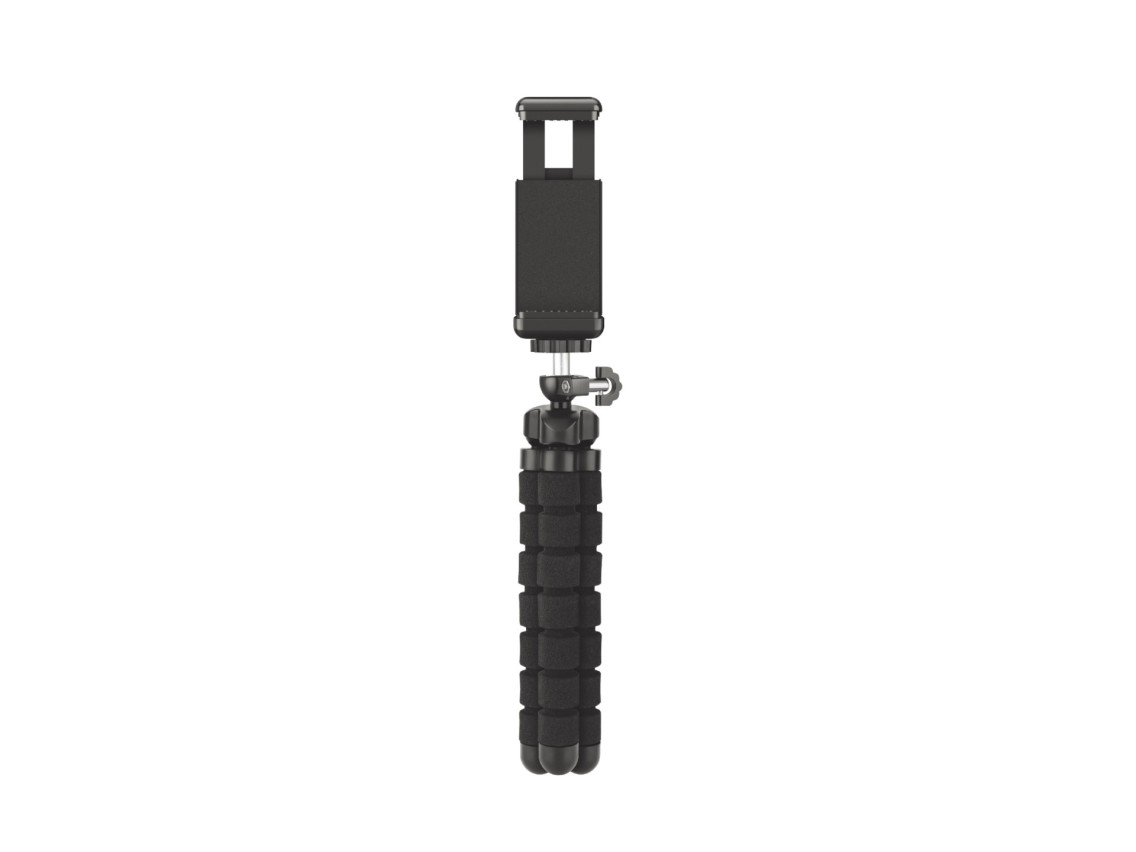 Techancy Mini Trip� Preto Ti2323 Com Pernas Dobr�veis, Incl. Cabe�a Esf�rica, Rota��o De 360� Para C