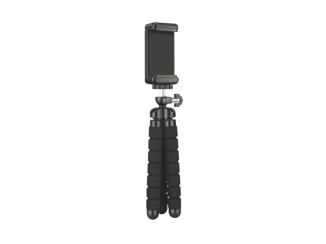Techancy Mini Trip� Preto Ti2323 Com Pernas Dobr�veis, Incl. Cabe�a Esf�rica, Rota��o De 360� Para C