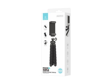Techancy Mini Tripod Black Ti2323 with Folding Legs, Incl. Ball Head, 360° Rotation for Cameras