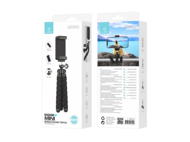 Techancy Mini Tripod Black Ti2323 with Folding Legs, Incl. Ball Head, 360° Rotation for Cameras