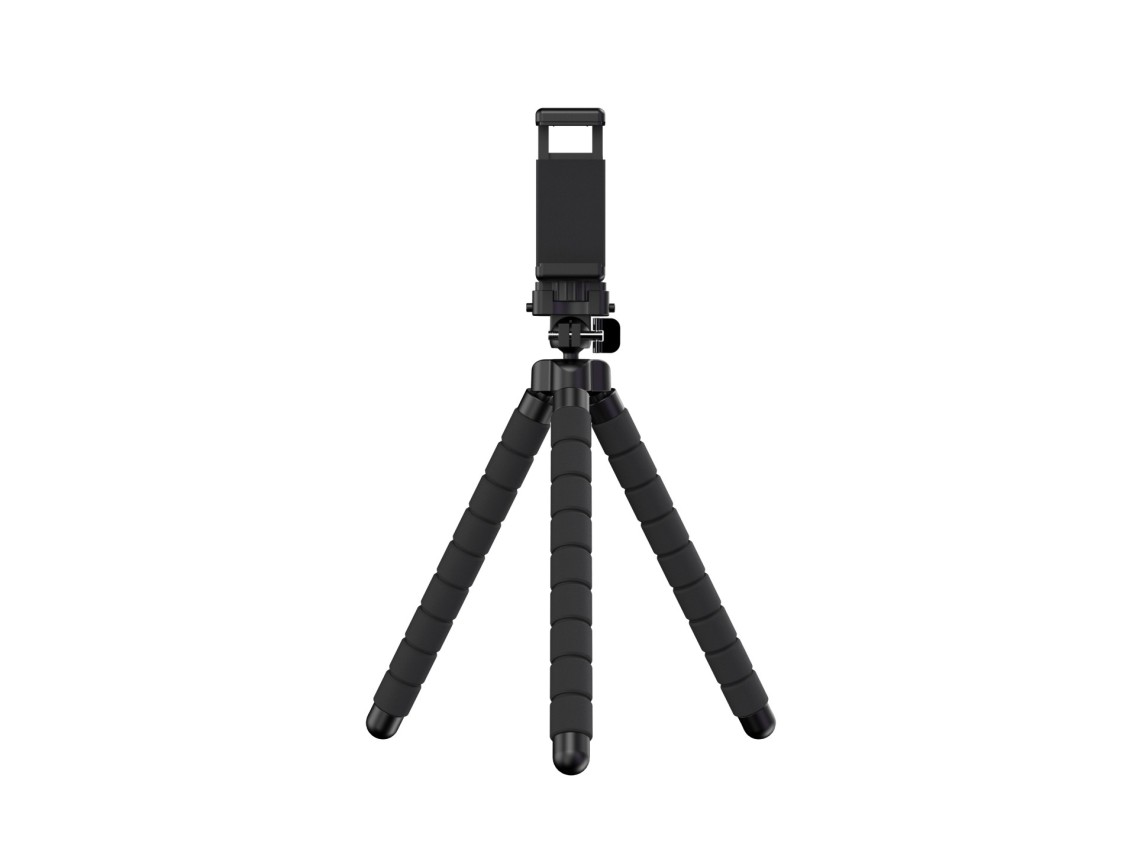 Techancy Tripé De 30 Cm Preto Ti2323, Rotação De 360° Com Pernas Dobráveis, Inclui Cabeça Esférica,