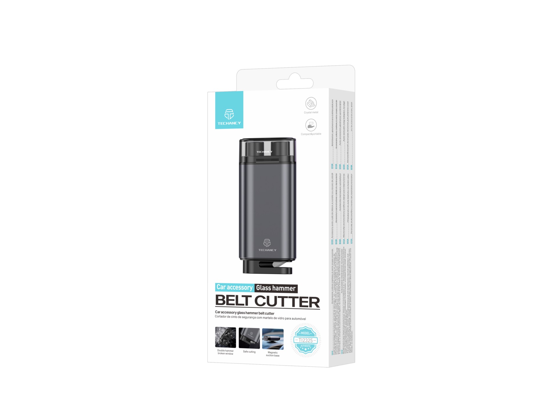 Techancy Ti2325 Multifunction Car Safety Hammer, Glass Safety Hammer and Seat Belt Cutter