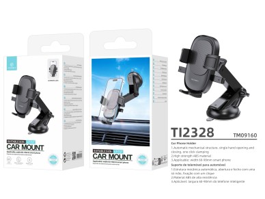 Techancy TI2328 Car Phone Holder Black, Adjustable Suction Cup, Compatible with 4.7-7.2 inch Phones