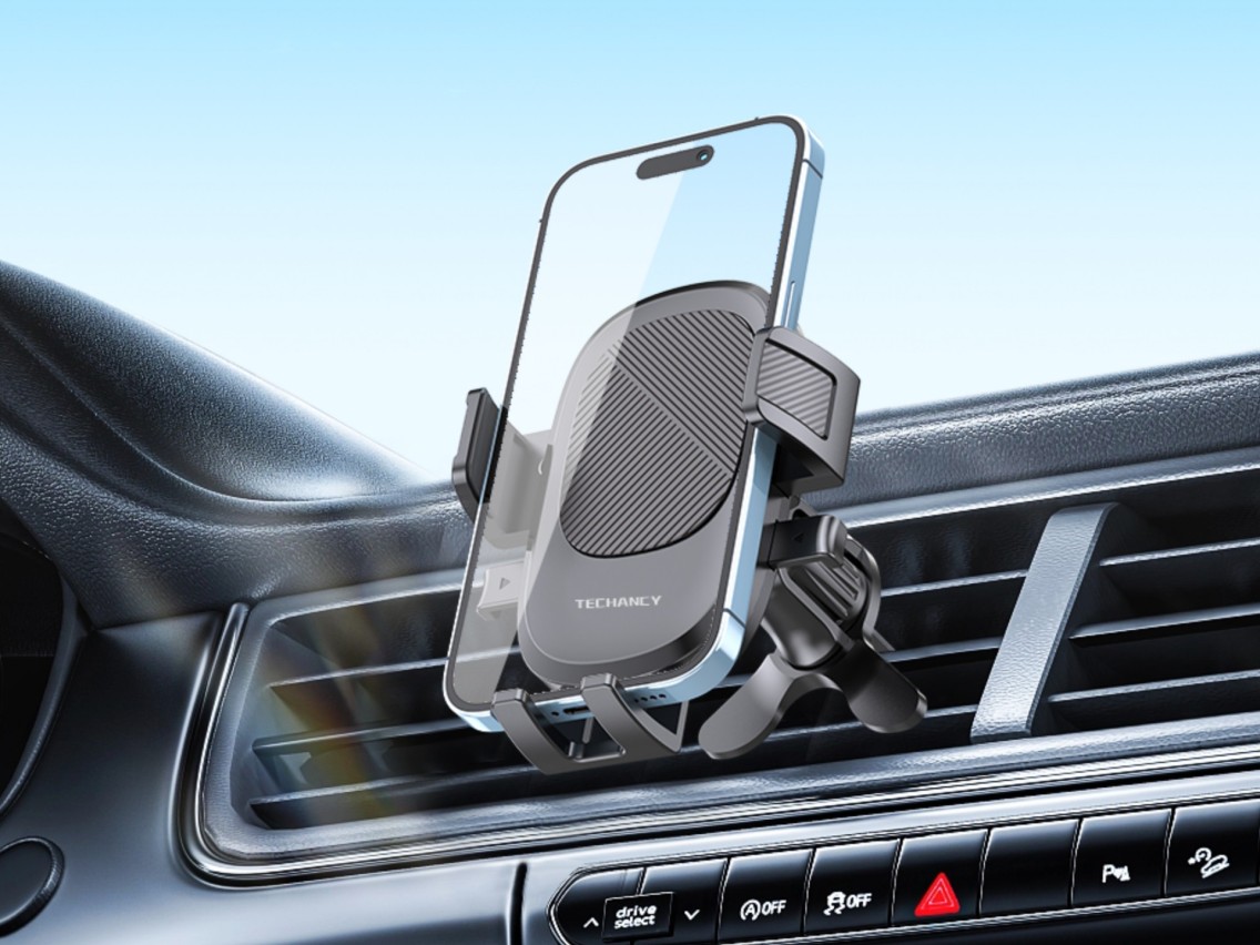 Techancy Ti2329 Car Phone Holder Black, Air Vent Mount, 4.7-7.2 Inch Phone