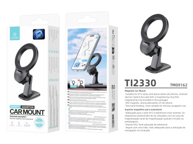 Techancy Magnetic Car Mount Black Ti2330, Compatible with iPhone 12-16 / Magsafe Technology, One-Han Techancy Magnetic Car Mount Black Ti2330, Compatible with iPhone 12-16 / Magsafe Technology, One-Han